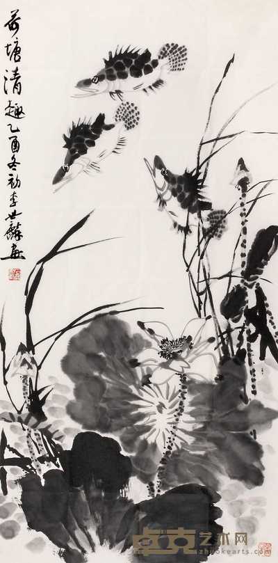 李世麟 菏塘清趣 镜心 137×68.5cm